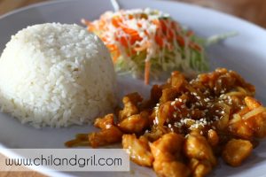 chicken shashlik with rice