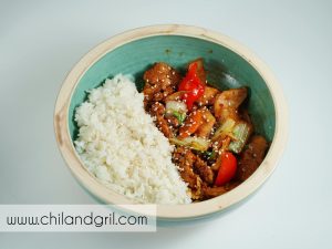 chicken shashlik with rice